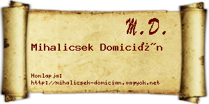 Mihalicsek Domicián névjegykártya